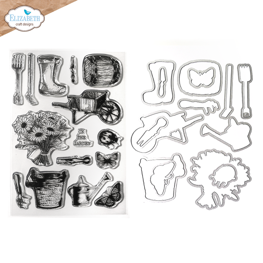 Elizabeth Craft Designs Art Journal Specials - Garden Of Love Stamp & Die Set