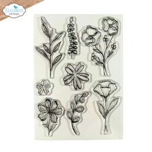 Elizabeth Craft Designs - Art Journal Specials : Flower Scribbles Stamp & Die Set