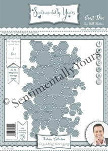 Phill Martin Sentimentally Yours Textures Collection - A6 Cascading Hexagons Die