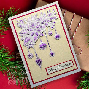 Creative Expressions 5 x 7 3D Embossing Folder - Poinsettias & Baubles