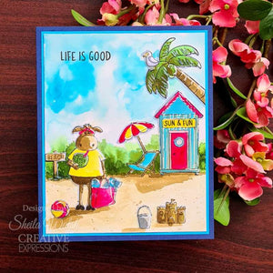 Creative Expressions Jane's Doodles A5 Clear Stamp Set - Life's A Beach