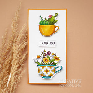 Creative Expressions Jane's Doodles A5 Clear Stamp Set - Tea-riffic
