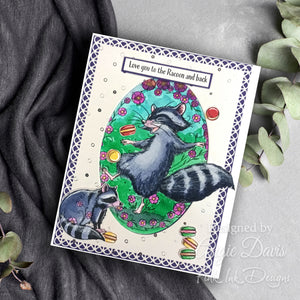 Pink Ink Designs A5 Clear Stamp Set - Fauna Series : Macaroon Racoon