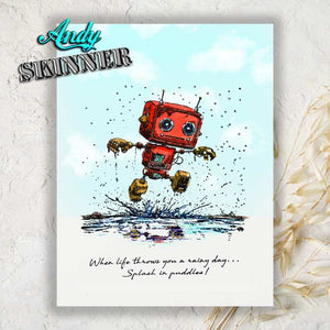 Creative Expressions Andy Skinner Rubber Stamp Set - Botology Rainy Day