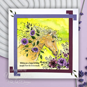 Pink Ink Designs A5 Clear Stamp Set - Fauna Series : Mane Attraction