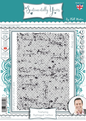 Phill Martin Sentimentally Yours A6 Clear Stamp - Textures Distressed Lattice