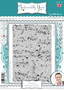 Phill Martin Sentimentally Yours A6 Clear Stamp - Textures Distressed Lattice
