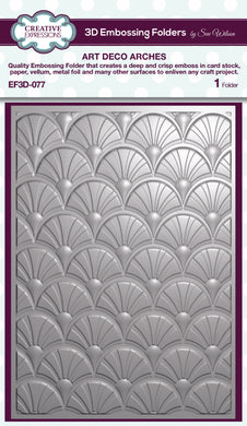 Creative Expressions 5 x 7 3D Embossing Folder - Art Deco Arches