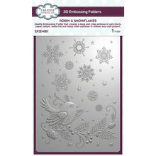 Creative Expressions 5 x 7 3D Embossing Folder - Robin & Snowflakes