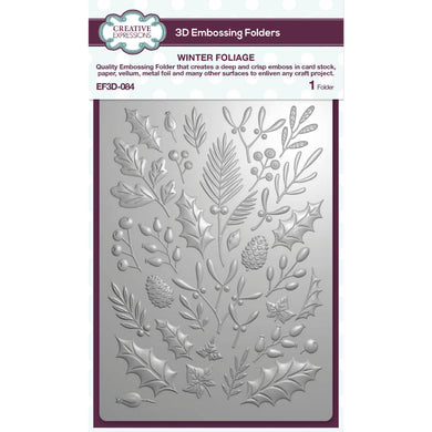 Creative Expressions 5 x 7 3D Embossing Folder - Winter Foliage