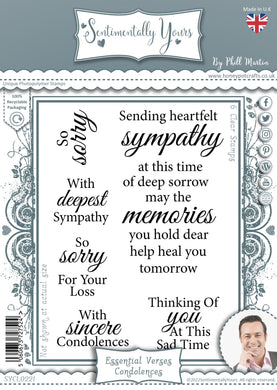 Phill Martin Sentimentally Yours A6 Clear Stamp - Essential Verses : Condolences