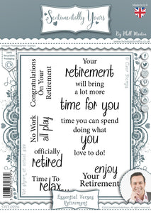 Phill Martin Sentimentally Yours A6 Clear Stamp - Essential Verses : Retirement