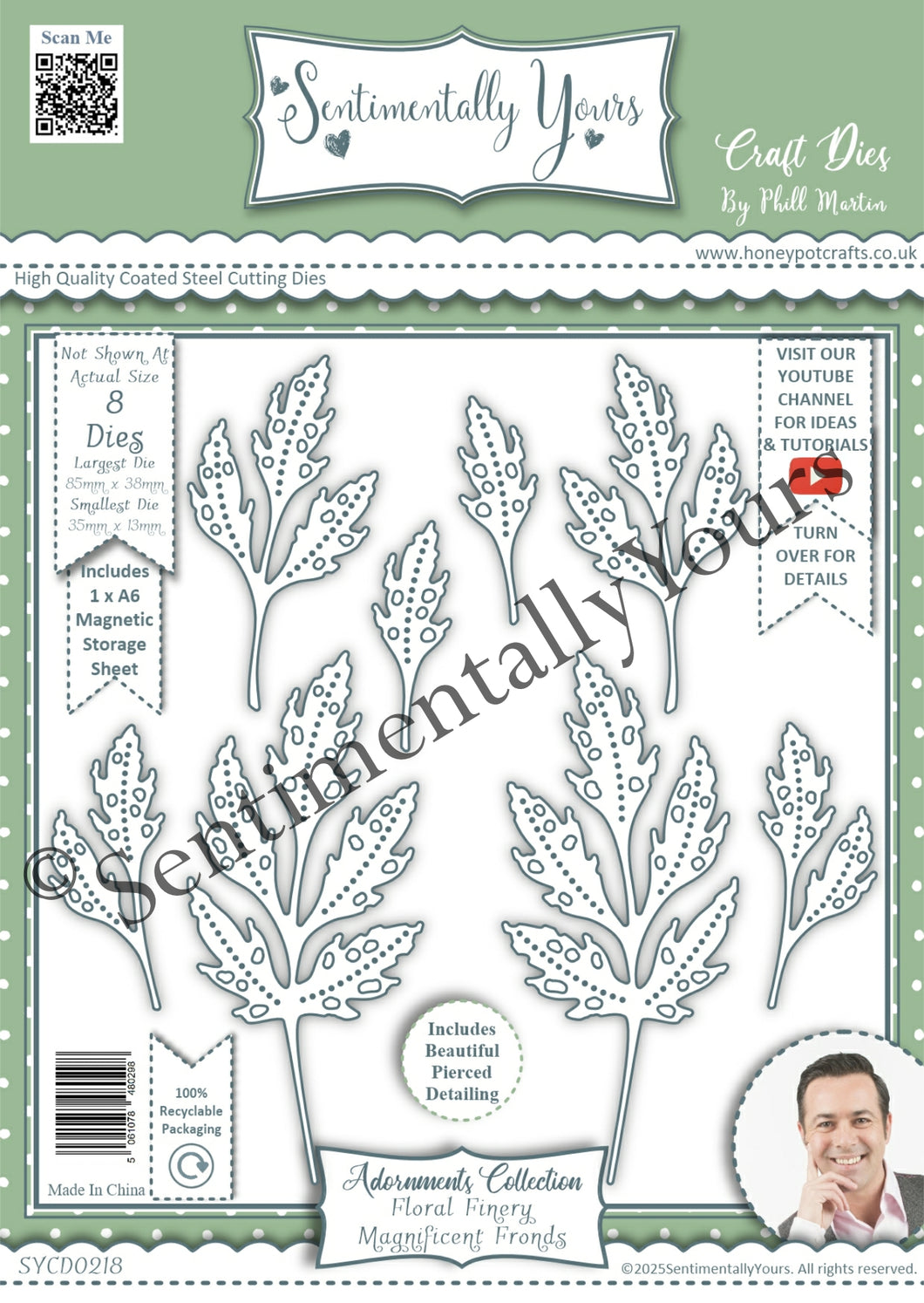 Phill Martin Sentimentally Yours Adornments Collection - Floral Finery Magnificent Fronds