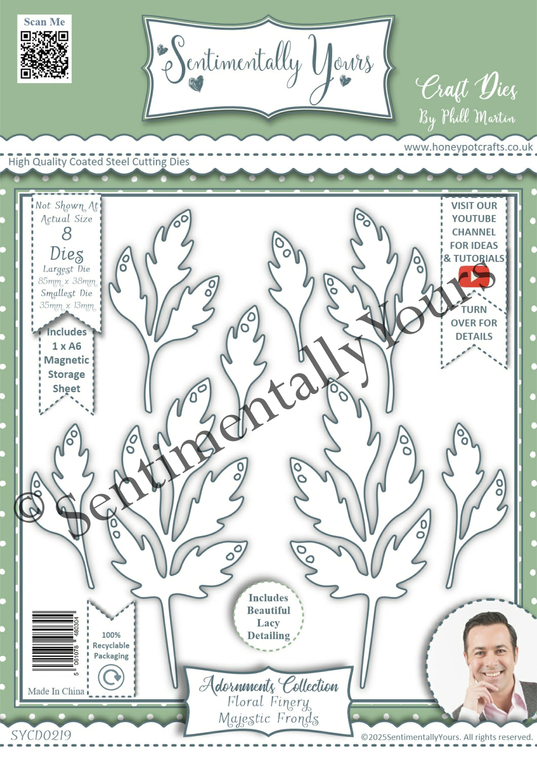 Phill Martin Sentimentally Yours Adornments Collection - Floral Finery Majestic Fronds