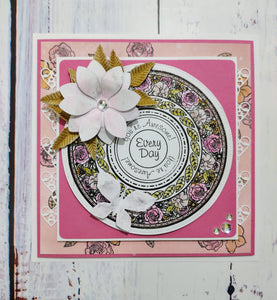 Phill Martin Sentimentally Yours A5 Clear Stamp Set - Coins & Medallions : Floral Curios Sentiment Medallion