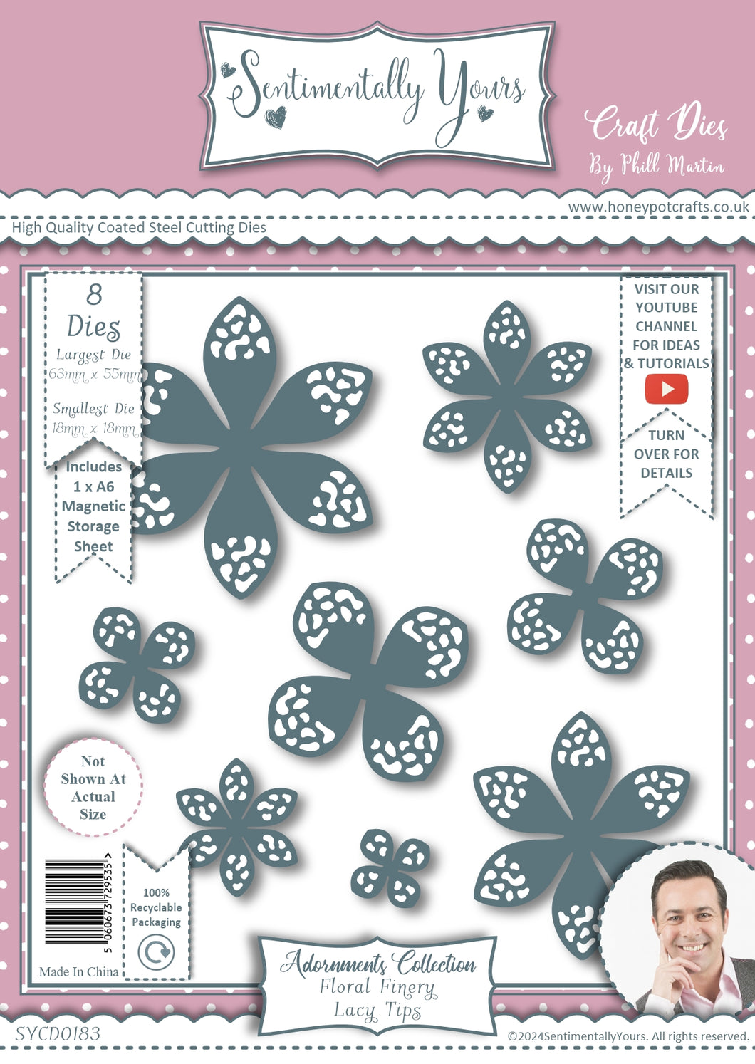 Phill Martin Sentimentally Yours Adornments Collection - Floral Finery Lacy Tips