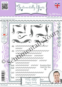 Phill Martin Sentimentally Yours A5 Clear Stamp Set - Frame Maker : Elegant Scrolls