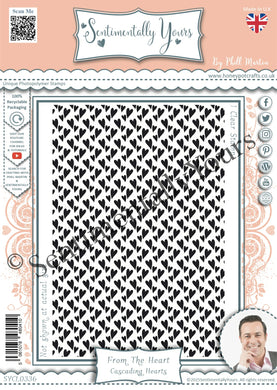 Phill Martin Sentimentally Yours A6 Clear Stamp - From the Heart : Cascading Hearts