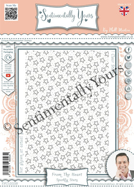 Phill Martin Sentimentally Yours A6 Clear Stamp - From the Heart : Sparkly Stars