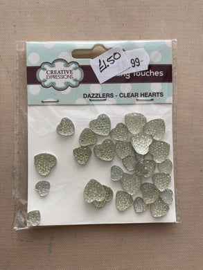 Creative Expressions Dazzlers - Clear Hearts