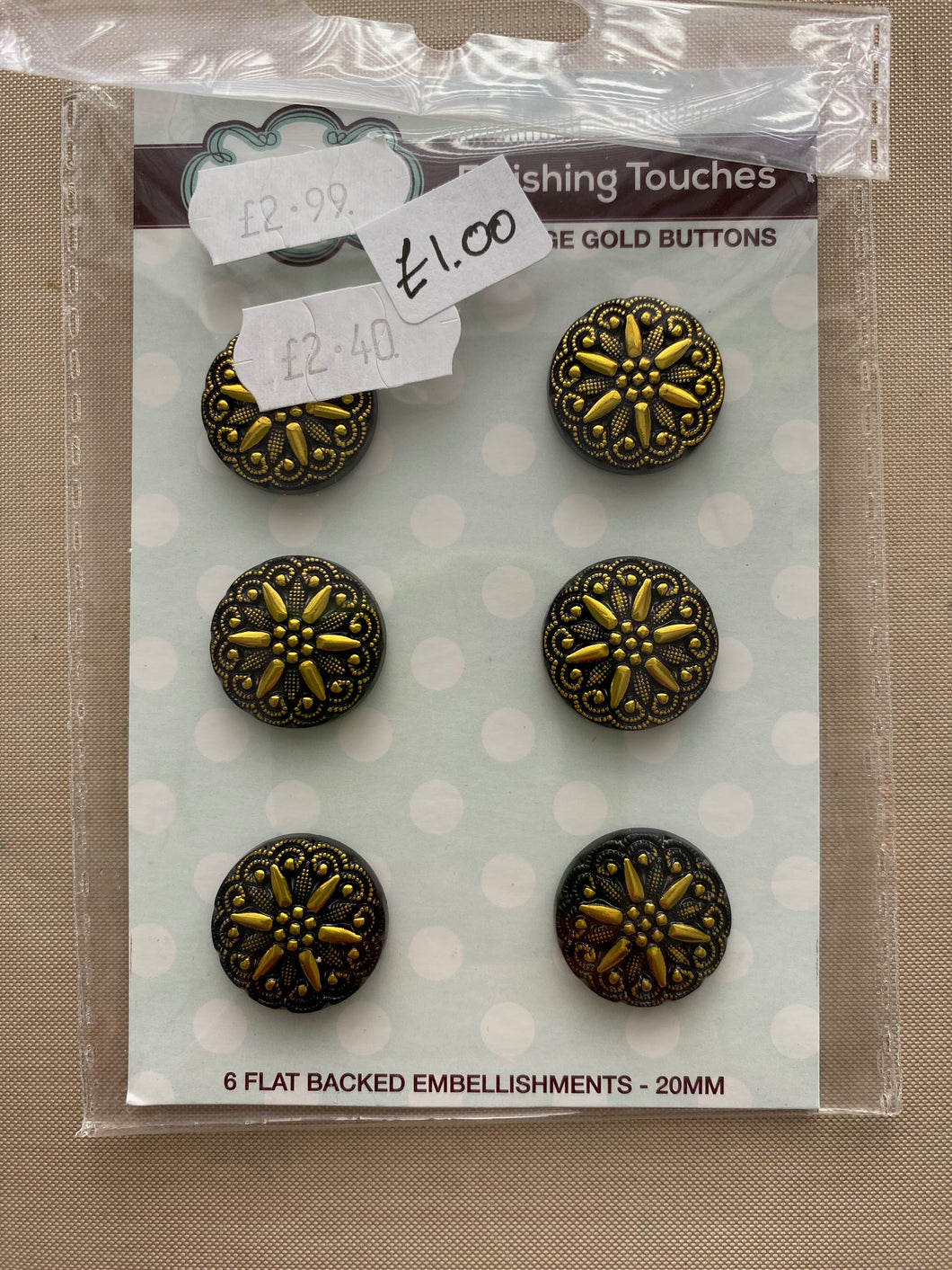 Creative Expressions Vintage Gold Buttons