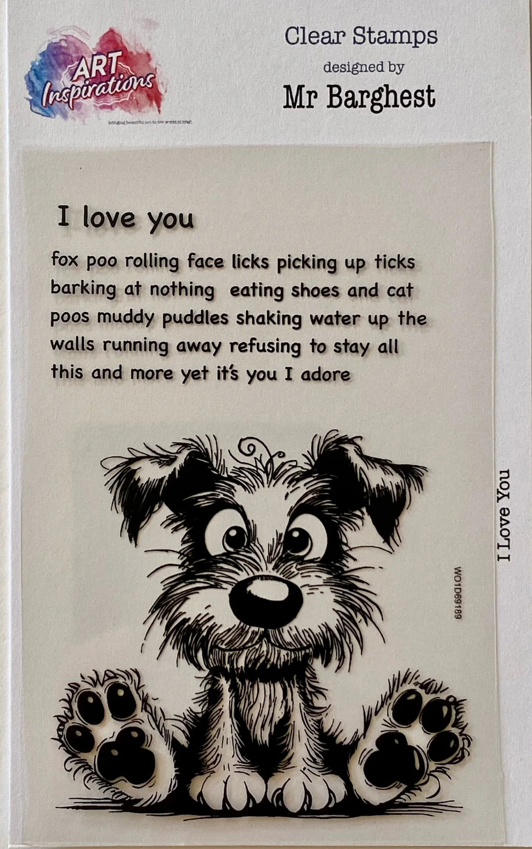 Art Inspirations Mr Barghest A7 Stamp Set - I Love You