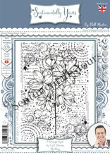 Phill Martin Sentimentally Yours A6 Clear Stamp - Florascript : In Full Bloom Medley