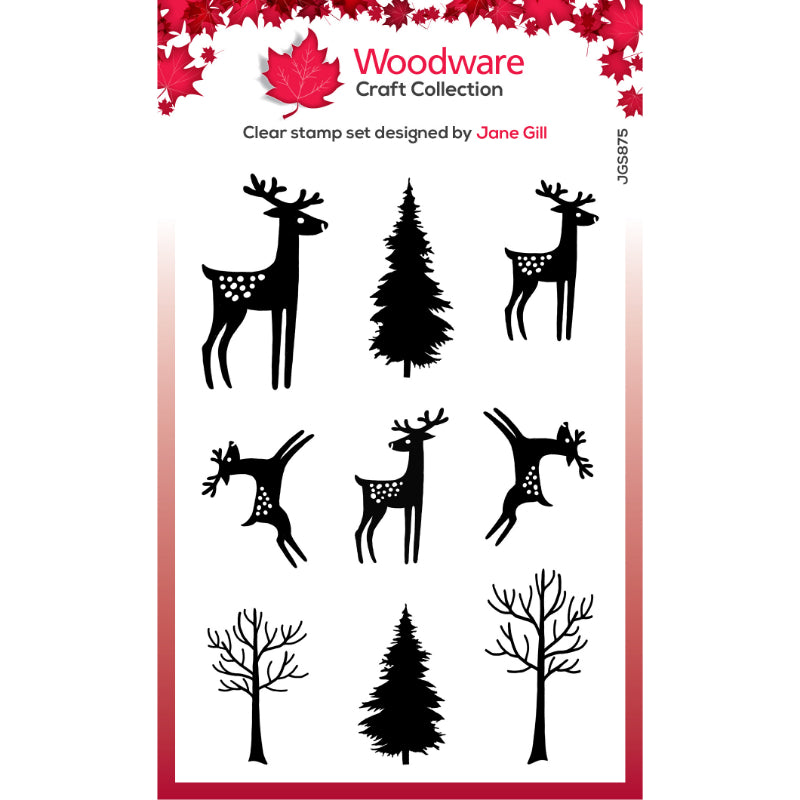 Woodware Clear Magic Single - Paintable Baubles Reindeer Fillers