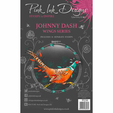 Pink Ink Designs A5 Clear Stamp Set - Wings Series : Johnny Dash