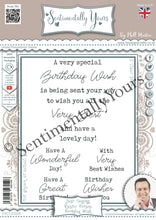 Phill Martin Sentimentally Yours A6 Clear Stamp Set - Just Saying Rustic Verses : Birthday Wish