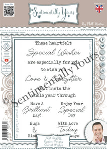 Phill Martin Sentimentally Yours A6 Clear Stamp Set - Just Saying Rustic Verses : Special Wishes
