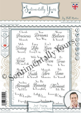 Phill Martin Sentimentally Yours A6 Clear Stamp - Just Saying : Thoughtful Sentiments