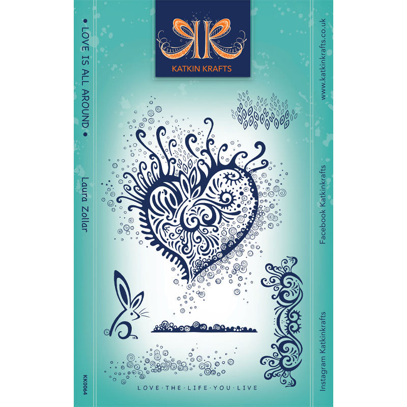 Katkin Krafts A5 Clear Stamp Set - Love Is All Around