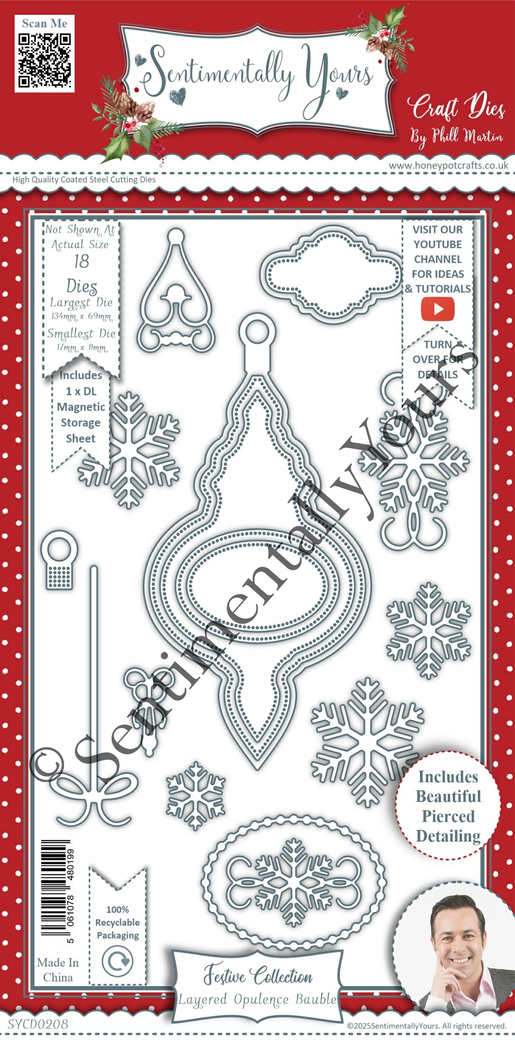 Phill Martin Sentimentally Yours Festive Collection - Layered Opulence Bauble