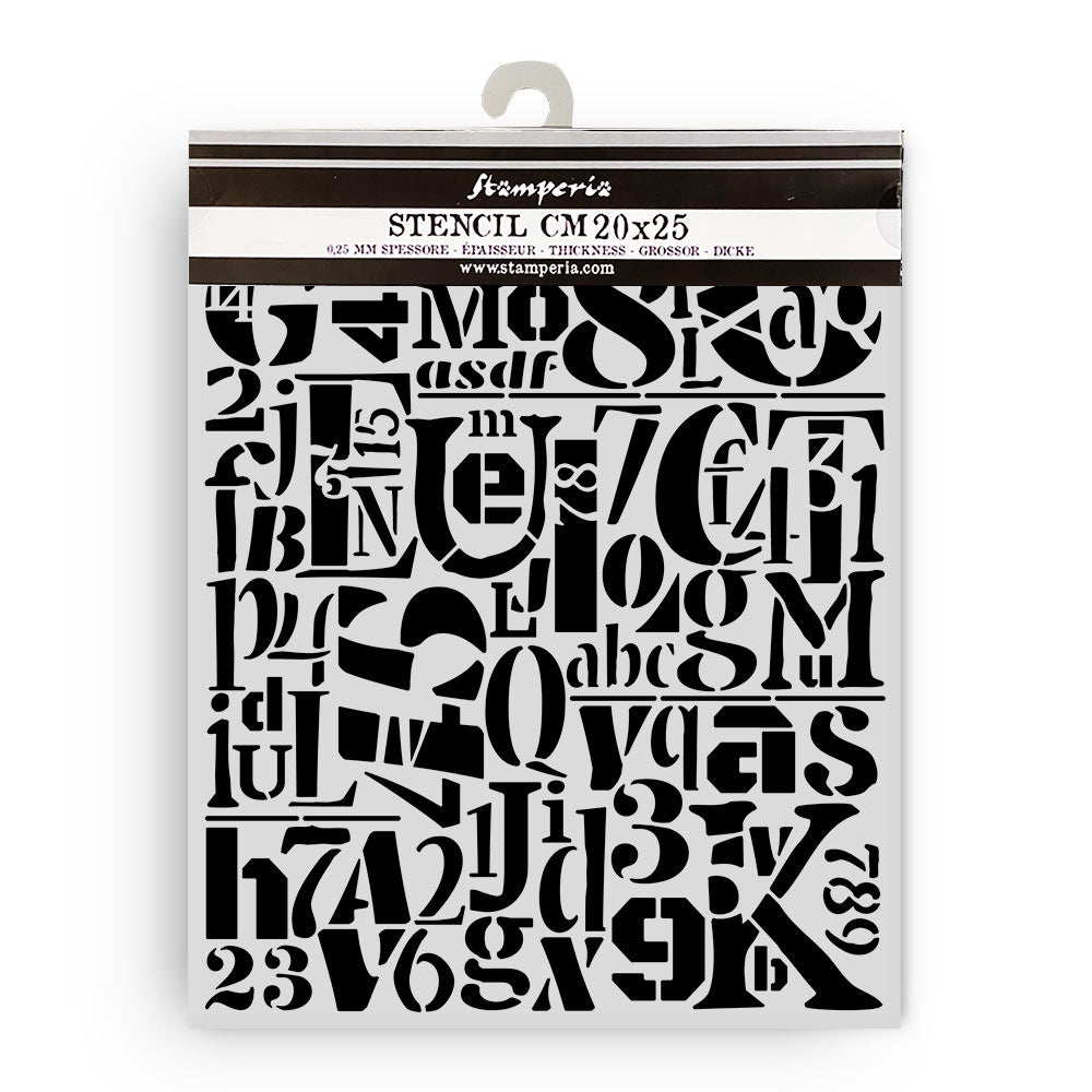 Stamperia Furry Friends - Numbers & Letters Stencil