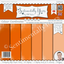 Phill Martin Sentimentally Yours Colour Coordinates 8 x 8 Paper Pack - Distressed Colour Block in shades of Orange