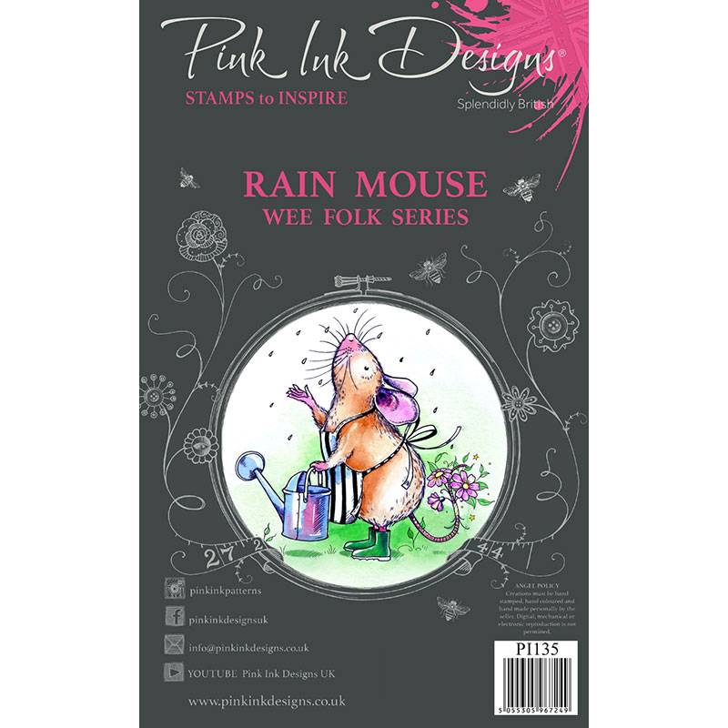 Pink Ink Designs A7 Clear Stamp Set - Rain Mouse