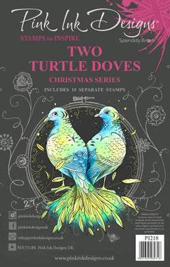 Pink Ink Designs A5 Clear Stamp Set - Christmas Series : Two Turtle Doves