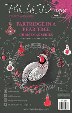 Pink Ink Designs A5 Clear Stamp Set - Christmas Series : Partridge In A Pear Tree