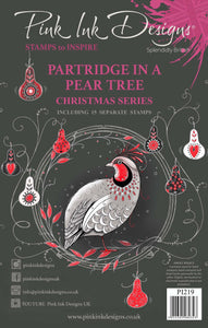 Pink Ink Designs A5 Clear Stamp Set - Christmas Series : Partridge In A Pear Tree