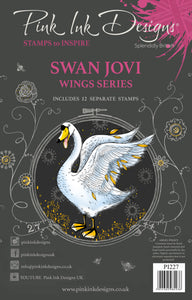 Pink Ink Designs A5 Clear Stamp Set - Wings Series : Swan Jovi