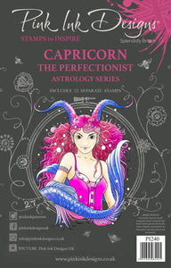Pink Ink Designs A5 Clear Stamp Set - Astrology Series : Capricorn The Perfectionist