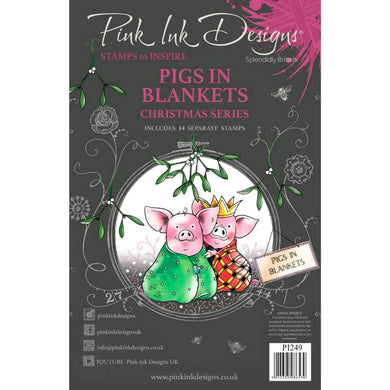 Pink Ink Designs A5 Clear Stamp Set - Christmas Series : Pigs In Blankets