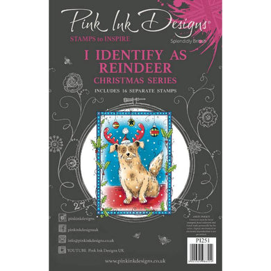 Pink Ink Designs A5 Clear Stamp Set - Christmas Series : I Identify As Reindeer