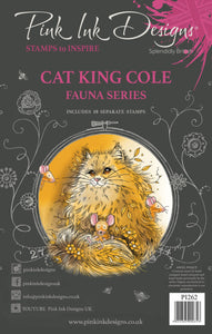 Pink Ink Designs A5 Clear Stamp Set - Fauna Series : Cat King Cole