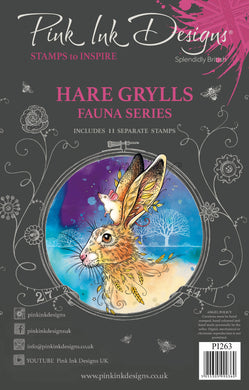 Pink Ink Designs A5 Clear Stamp Set - Fauna Series : Hare Grylls