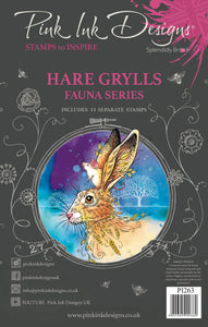 Pink Ink Designs A5 Clear Stamp Set - Fauna Series : Hare Grylls