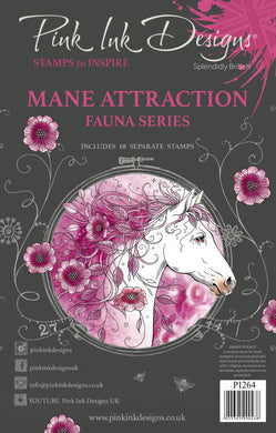 Pink Ink Designs A5 Clear Stamp Set - Fauna Series : Mane Attraction