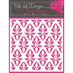 Pink Ink Designs 7 x 7 inch Stencil - Holly Trellis