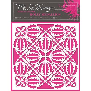 Pink Ink Designs 7 x 7 inch Stencil - Holly Medallion